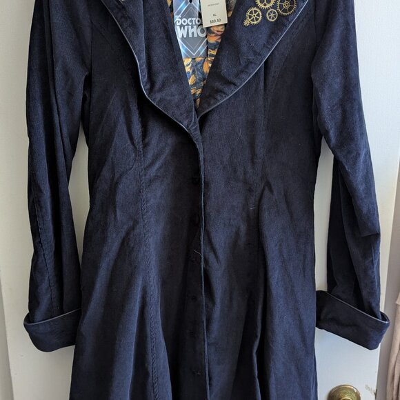 Doctor Who TARDIS Coat, BNWT, navy corduroy, XL - Picture 2 of 4
